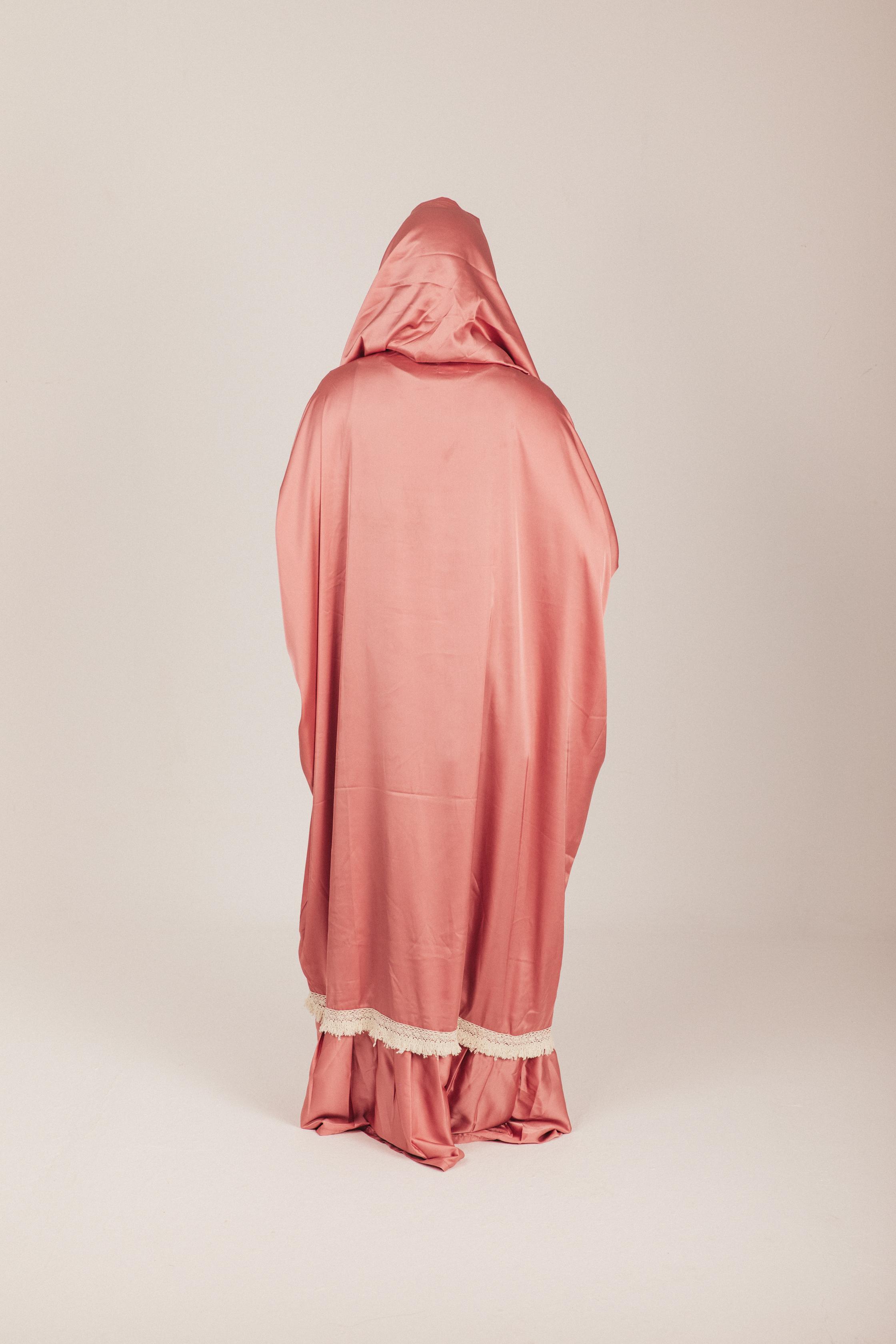 Nude Pink Satin Prayer Wear with Scarf