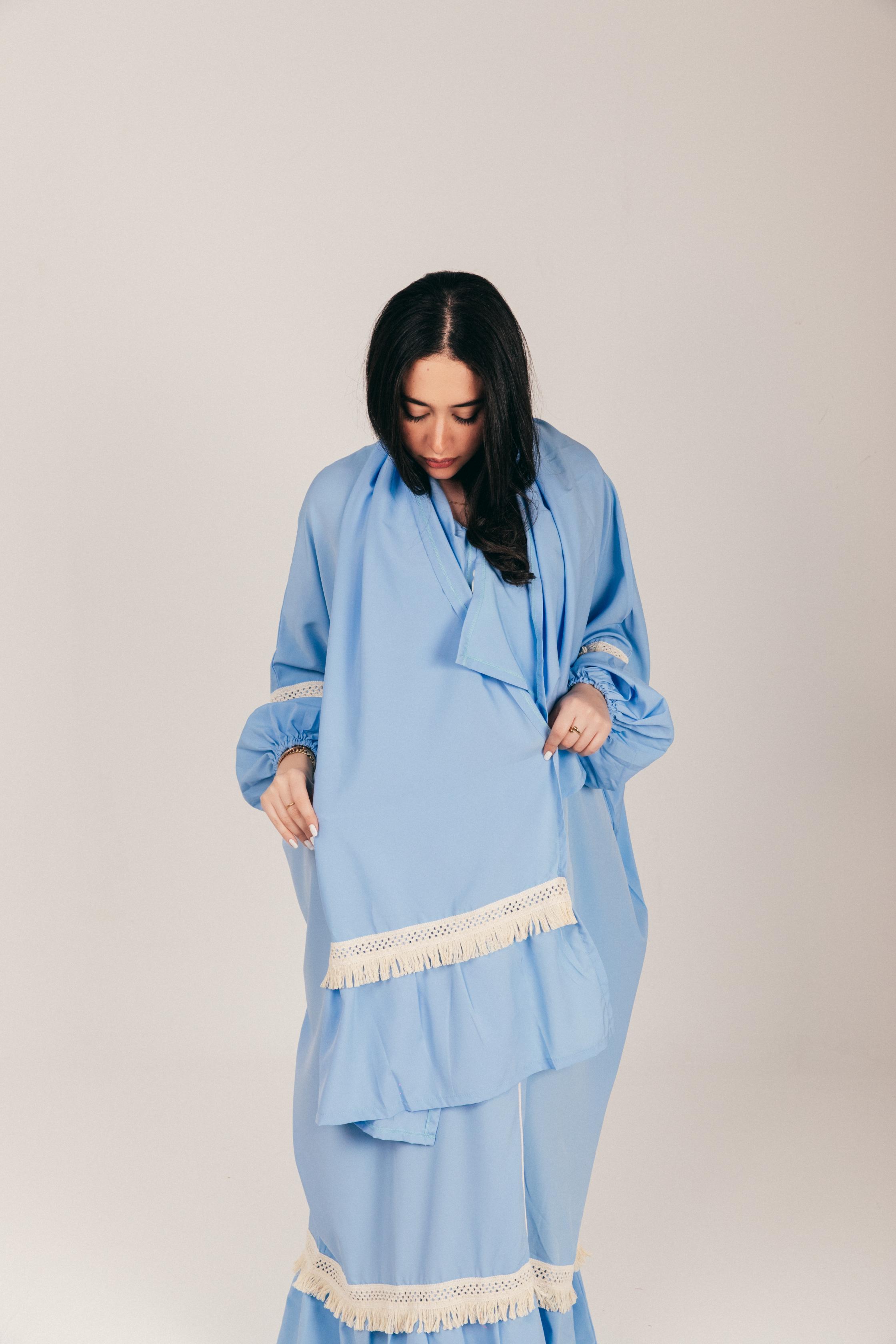 Baby Blue Soft Prayer Wear with Scarf