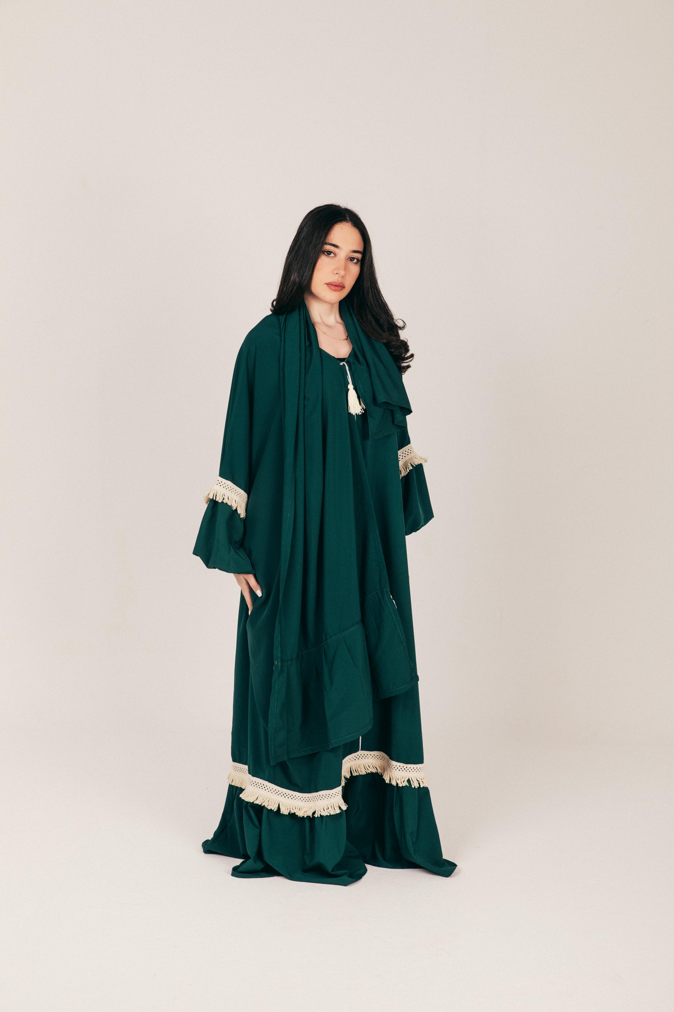 Green Soft Prayer Wear with Scarf