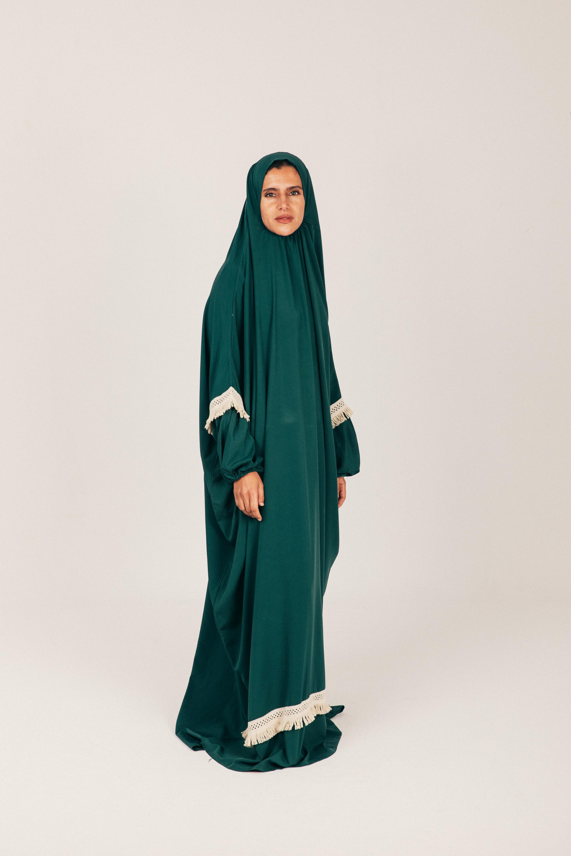 Green Soft Prayer Wear with Scarf