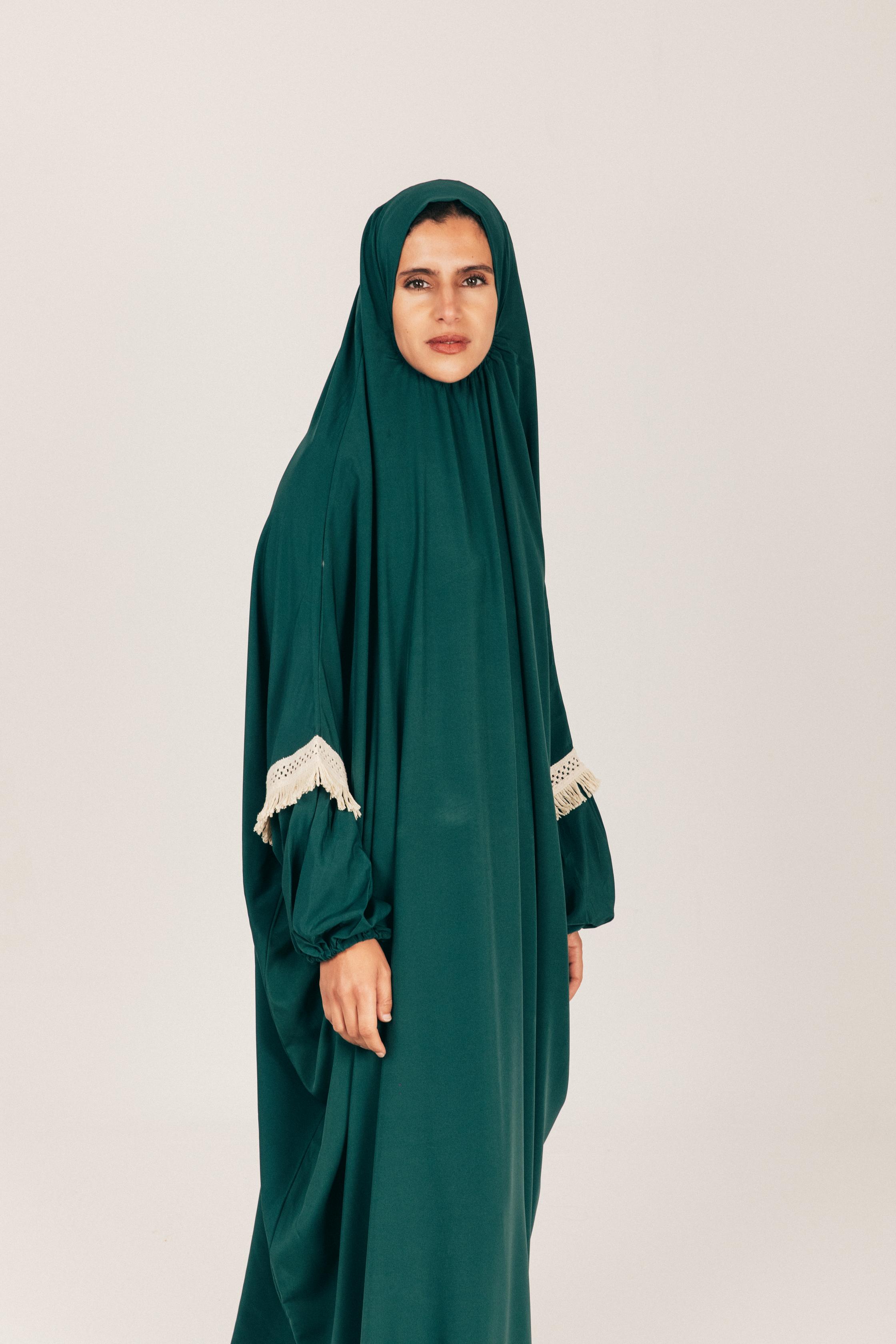 Green Soft Prayer Wear with Scarf